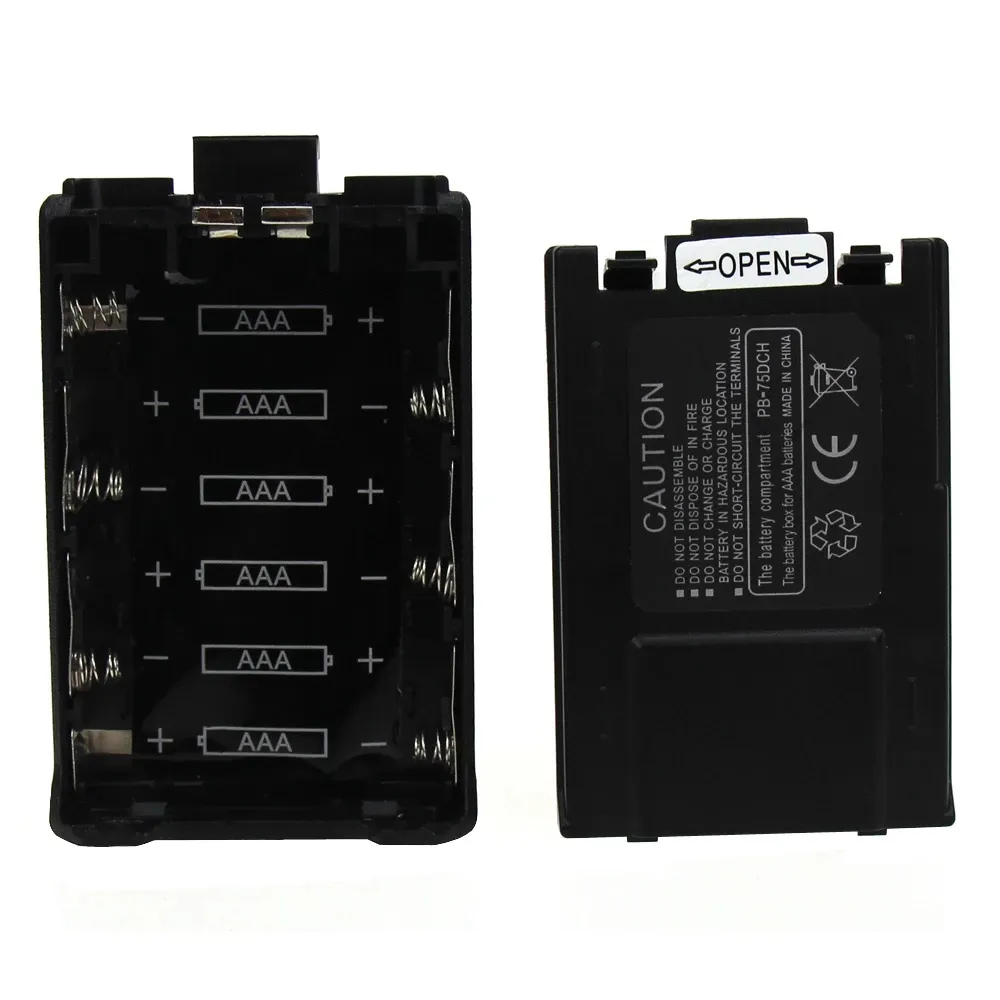 5R battery box Portable Black Extended 6x AAA Battery Case Pack Shell per BaoFeng UV5R UV5RB UV5RE Walkie Talkie