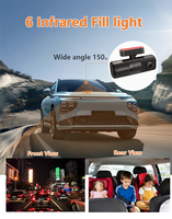 Système de caméra double HD 1080P, enregistreur de conduite DVR avant et arrière avec vision nocturne pour le stationnement et la sécurité routière