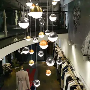 Nordic colorful globe chandelier creative water drop pendant light led high ceiling chandelier for office staircase living room
