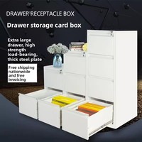 Archivador de Oficina con Cajones, Archivador Bajo de Acero con Cerradura, Moderno y Minimalista, Caja de Almacenamiento para Tarjetas