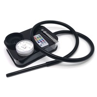 Nouvel ensemble de chicha portable en forme de livre, boîte noire en plastique dépoli, style arabe, avec éclairage RGB à télécommande, style chinois-américain complet