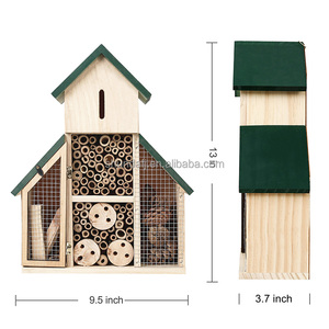 ที่แขวนทำจากไม้ SDIH004สำหรับตกแต่งสวนบ้านผึ้งแมลงโรงแรมสำหรับผีเสื้อและเต่าทอง<span class=keywords><strong>ที่พัก</strong></span>พิงสัตว์เลี้ยงทำจากไม้ไผ่ - Product Image 3