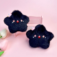 Porte-clés pendentif cochon en peluche mignon de dessin animé avec nœud papillon et étoile, qui couine, cadeau pour meilleurs amis et couples, sans impression
