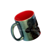 Revêtements ORCA 11 oz. Mug à sublimation vierge à peinture néon bicolore (vert à l'extérieur)