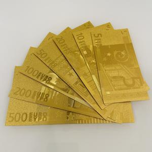 7 Designs <span class=keywords><strong>Billets</strong></span> de banque factices Euro à feuille d'or 5 10 20 50 100 200 500 Euro, Cadeaux du Nouvel An, Argent de jeu - Product Image 3