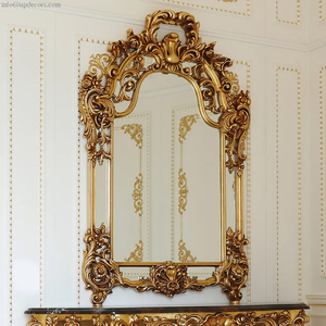 Factory Wholesale Price Multi Scene Use of Bathroom Elegant Baroque Mirror Cabinet Wall Antique Gold Mirror - Product Image 4