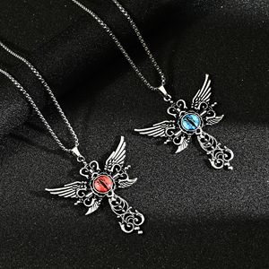 Pendentif Ailes d'Oeil du Diable, Bijou Créatif, Collier Croix Ailes du Diable - Product Image 1