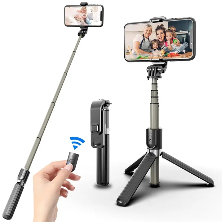 Selfie Stick Trépied pour téléphone et appareil photo L03 en alliage d'aluminium pliable sans fil Trépied Selfie Stick