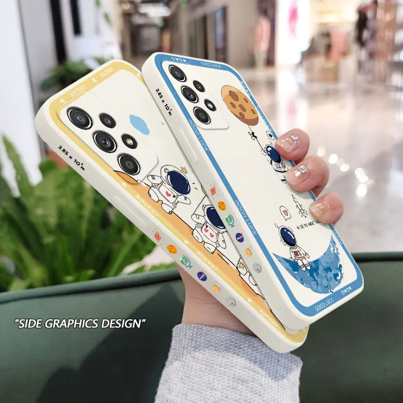 Luxury cute astronaut pattern phone case for Samsung A7 2018 cartoon anime phone case for samsung a52