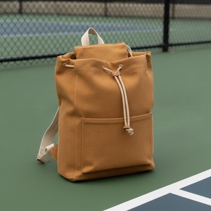Pickleball Beeswax Oat Canvas <b>Backpack</b> Holds 2 Paddles 18Oz Raw Custom Logo Wholesale Tennis Padel Racket <b>Backpack</b> - Product Image 3