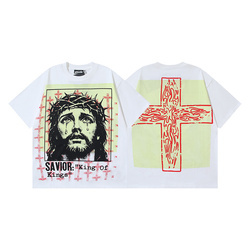 เสื้อยืดแขนสั้นทรงปกติ Hell Star NFC 300 กรัม ผ้าฝ้าย 100% สำหรับผู้ชายและผู้หญิง ลายพิมพ์สัตว์ สไตล์ญี่ปุ่น วินเทจ ลุคซัมเมอร์ลำลอง ซักแล้ว - Product Image 3