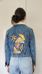 High Quality Vintage Reversible Quilted Denim Demon Boho <b>Hippie</b> Indian Unisex <b>Jacket</b> for Women - Product Image 6
