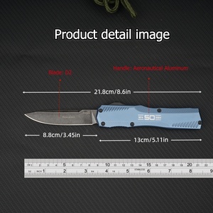 สำหรับมีดแคมป์ปิ้งรุ่น KS9000 T-OF! ด้ามจับอะลูมิเนียมสำหรับอุตสาหกรรมการบินและอวกาศ + ใบมีดเหล็ก D2 แบบปลายแหลม คม ทนทาน ขนาด 21.8 ซม. DIY OEM - Product Image 6
