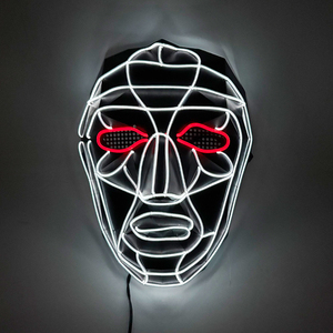 Cosplay coreano luz LED máscara de neón FIESTA DE Halloween película tema brillante plástico <span class=keywords><strong>disfraz</strong></span> cuadrado círculo triángulo diseño - Product Image 3