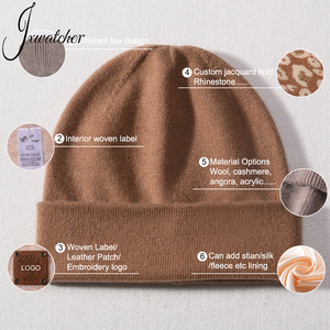 Bonnet en cachemire tricoté unisexe, 20+ couleurs, logo personnalisé, OEM, stock disponible, livraison rapide, MOQ 50 pièces, bonnet slouchy, vente en gros - Product Image 5