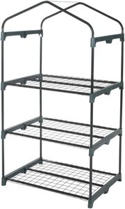 Rectangular <strong>Greenhouse</strong> with 3 Shelves with Hinged Opening with Transparent PVC Cover - Product Image 4