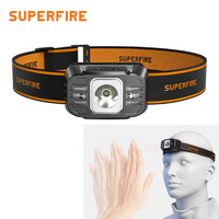 Linterna Frontal LED Recargable Súper Brillante con Sensor de Movimiento, Haz Ajustable, Resistente al Agua, Carga USB-C, Alcance de 120M, Portátil para Pesca