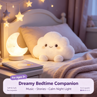 Jouets en peluche intelligents personnalisés avec logo couleur, motif dessin animé mignon, musique et histoire, en forme de nuage, économiques, pour enfants, idéaux pour fêtes, vacances et cadeaux d'anniversaire