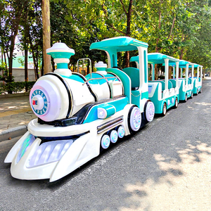 Tren sin rieles con certificación CE de primera categoría, vagones semicerrados, luces LED vibrantes para entretenimiento familiar y comercial - Product Image 1