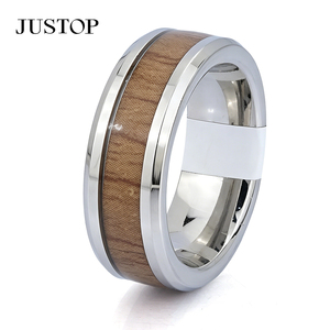 Anillo de boda de tungsteno para hombre con incrustaciones de fibra de carbono, diseño geométrico moderno, para uso diario y bodas. - Product Image 2