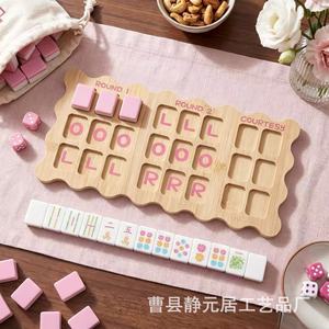 Tablero de práctica de Mahjong de madera, herramienta de entrenamiento para un solo jugador, accesorio portátil de madera maciza para práctica de Mahjong - Product Image 2