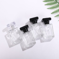 Flacons de parfum en verre transparents rectangulaires de 100 ml avec pompe pulvérisatrice pour sérums de soin et huiles essentielles, sérigraphiés, sans diffuseur à bâtonnets