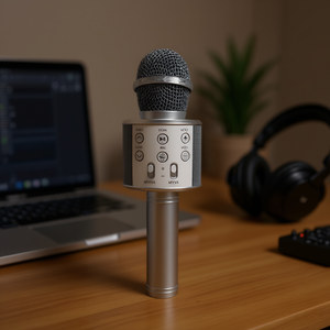 Microfono ricaricabile Myrva con corpo in metallo e controlli per registrazione e streaming - Product Image 2