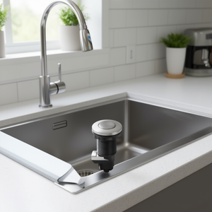 Kit interrupteur pneumatique 2,5 pouces en argent brossé pour broyeur de déchets alimentaires - Product Image 2