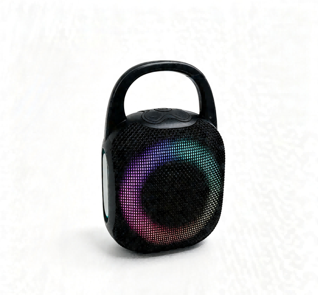 JL5.4 Bluetooth Speaker, 800mAh Battery 5W Wireless Speaker with RGB Ring Light & Carry Hook for Sports Camping Party