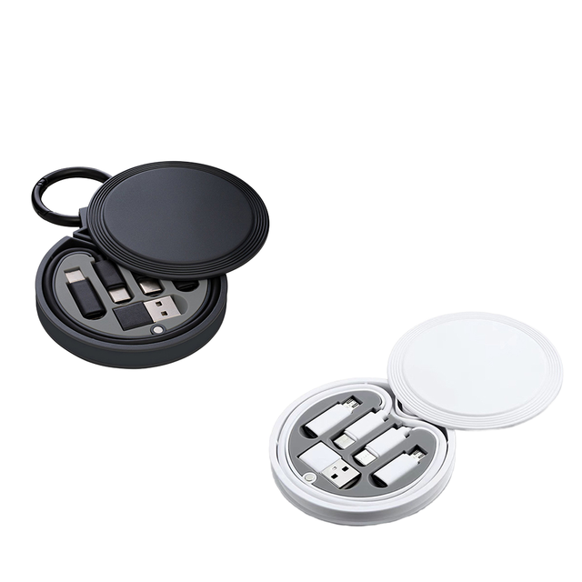 Custom Eco ABS 60W OTG Adapter 3A Fast Charging Braid All-in-One 60W Fast Charging Data Cable Set Including Storage Box Keyring