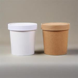 Le baril de bouillie jetable en gros peut être imprimé LOGO seau à soupe en papier brun bol en papier tasse - Product Image 1