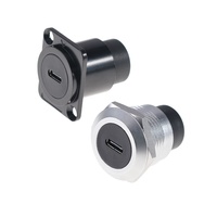 Módulo Tipo-C, Conector Hembra Circular Tipo D, Extensión de Red de Datos, Interfaz de Transmisión de Red, Instalación en Panel, Protección contra el Polvo