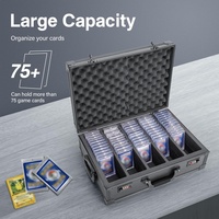 Boîte de rangement pour cartes sportives de style tendance à double bouton, en plastique rigide de haute qualité, porte-cartes magnétiques à chargement par le haut, double protection