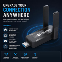 Tarjeta de Red Inalámbrica USB 5G de Doble Banda, Router de 300Mbps, Receptor de Señal para Computadora y TV, Externo para Laptop