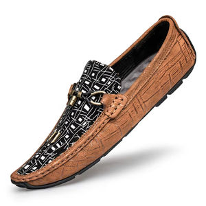 High-end Italian Style Men's Genuine Leather Oxford Handmade Wedding Shoes Slip-On Closure Autumn Light Embroidered Shoes - Product Image 2