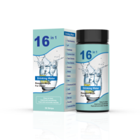 Alat Uji Kualitas Air Bersertifikat CE, Kit Uji Air Keran & Sumur, 16 in 1 Strip Penguji Air Minum