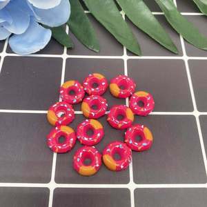 100 pièces/sac 12MM <span class=keywords><strong>beignet</strong></span> Flatback résine breloques pour Slime Mobile étui porte-clés bricolage artisanat décoration - Product Image 4