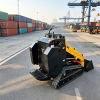 Mini Skid Steer Loader Langsung dari Pabrik, Hidrolik Diesel untuk Pertanian, Mini Skid Steer Loader Crawler untuk Rumah Tangga