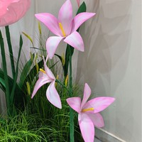 Grande Composition Florale Artificielle de Tulipes Roses Faite à la Main pour Décoration Intérieure, Idéale pour Mariages et Centres Commerciaux