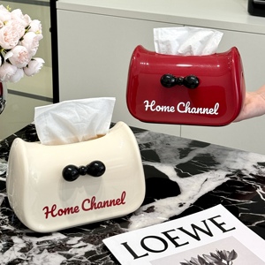 Boîte à mouchoirs moderne et créative de style crème avec un porte-serviettes mignon, idéale pour les salons, les chambres et les tables basses - Product Image 2
