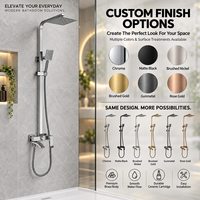LEBED Ensemble de douche mural moderne en acier inoxydable avec distributeur de savon et design pliable