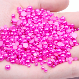 Nizi vendre bien 12mm 50pcs beaucoup de couleurs colle sur résine demi Flatback perles vêtements robes bricolage artisanat Scrapbook décoration - Product Image 5