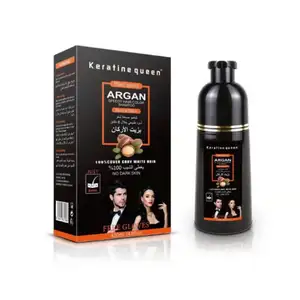 Natural Argan Essence Fast Dyeing Colour Organic Chemical Free Color Black Hair Dye Shampoo