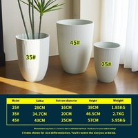 Pot de fleurs vertical moderne à rayures, en résine épaisse, pour salon, chambre, citronnier, jauge de mesure, succulente