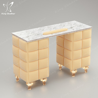 Table de manucure moderne blanche avec lumières LED et aspirateur de poussière, ensemble table et chaise de manucure individuels, table à ongles - Offre Spéciale