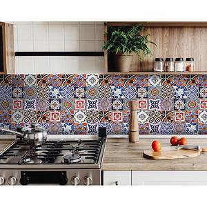 HMS 8 \ "X 8 \" Peel and Stick rimovibile piastrelle blu e rossi mosaico per l'interior Design - Product Image 5
