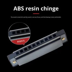 Armónica <span class=keywords><strong>de</strong></span> Blues Diatonic C-Key <span class=keywords><strong>de</strong></span> 20 tonos <span class=keywords><strong>de</strong></span> 10 agujeros con cuerpo <span class=keywords><strong>de</strong></span> aluminio Acabado dorado ABS para principiantes-Instrumento <span class=keywords><strong>de</strong></span> <span class=keywords><strong>viento</strong></span> Easy Play - Product Image 4