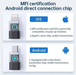 Caméra analogique de type C, objectif 8 mm, caméra d'inspection endoscopique 1080P avec 8 lumières LED pour smartphones Android et IOS - Product Image 3