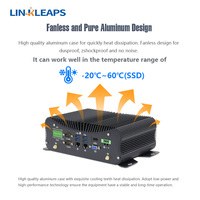Linkleaps Lüfterloser Industrie-Mini-PC Eingebetteter PC Unterstützt 4. bis 13. Generation Intel Core I3 I5 I7 mit Dual LAN 6 COM 9 bis 36V Eingang