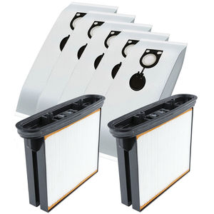 10 pcs sacs à poussière filtrants non tissés blancs 2 pcs filtres adaptés aux aspirateurs <span class=keywords><strong>Bosch</strong></span> GAS25 - Product Image 1